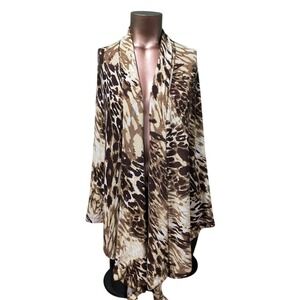 Sisters Women's Animal Print Open Front Cardigan Lightweight Kimono‎ Shawl